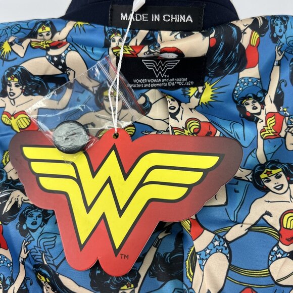 Wonder Woman Size 16 DC Comics Navy Blue Women Blazer Jacket Single Button Lined - Picture 8 of 12